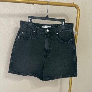 Zara Women's Dark Black Jean Shorts